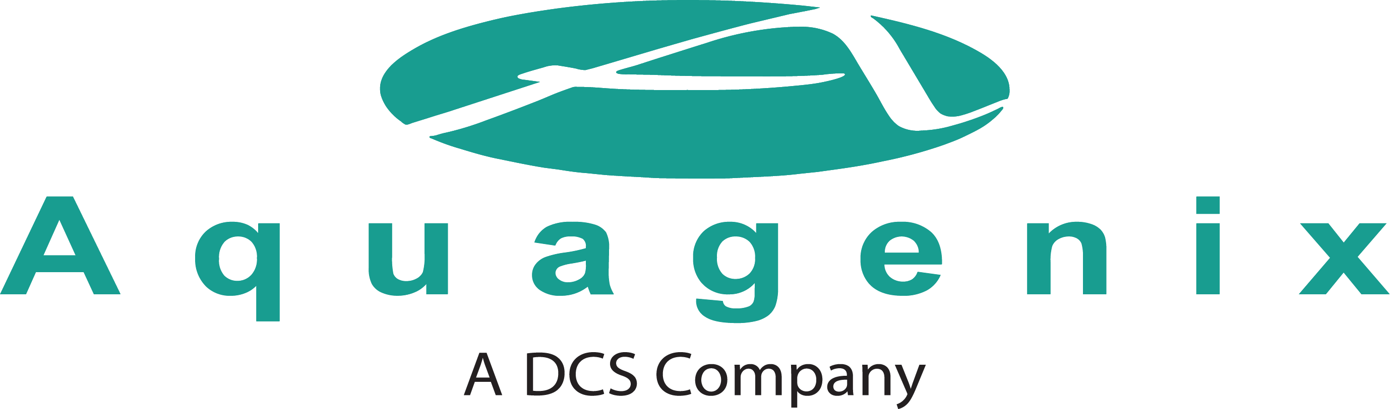 Teal and dark blue logo for Aquagenix